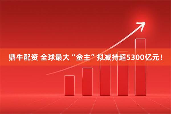 鼎牛配资 全球最大“金主”拟减持超5300亿元！